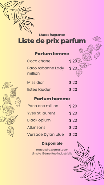 Vente parfum corporel 